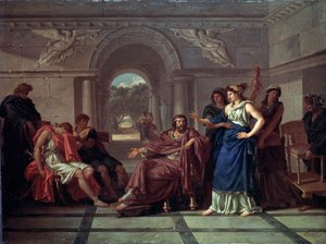Helena erkennt Telemach, den Sohn des Odysseus von Jean Jacques II Lagrenee