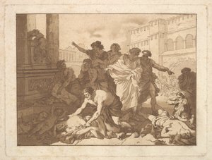 Die Pest bei den Philistern, in einem Album mit Radierungen, 1782-1821 von Jean Jacques Lagrenee