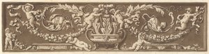 Ornamentale Fries mit Putten, Akanthusblättern und Fruchtgirlanden, aus Recueil de Diff..., 1784 von Jean Jacques Lagrenee
