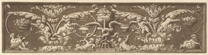 Ornamentale Fries mit Putti und verschlungenen Schlangen, aus Recueil de Différentes Compositi..., 1784 von Jean Jacques Lagrenee