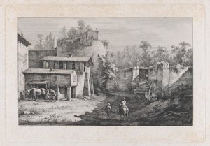 Landschaft mit Hufschmied, Blick auf Terrebasse, Frankreich, 1808 von Jean Jacques de Boissieu