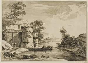 Der alte Turm am Flussufer von Jean Jacques de Boissieu