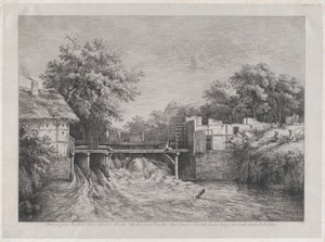 Die Wassermühle, nach einem Gemälde von Ruisdaël von Jean Jacques de Boissieu