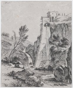Wasserfall nach Breenberg, 1764 von Jean Jacques de Boissieu