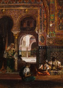 Haremszene, fünf Frauen von Jean Joseph Benjamin Constant