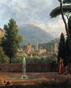 Landschaft mit Brunnen (Detail) von Jean Joseph Bidault