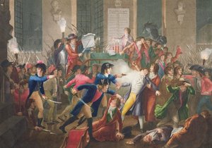 Die Verhaftung von Robespierre am 27. Juli 1794 nach Fulchran-Jean Harriet, um 1796 von Jean Joseph Francois Tassaert