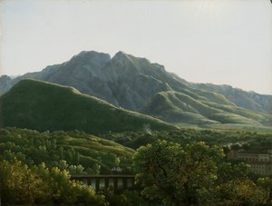 Ansicht der Brücke und eines Teils der Stadt Cava, Königreich Neapel von Jean Joseph Xavier Bidauld