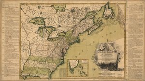 Karte der Vereinigten Staaten von Amerika gemäß dem Friedensvertrag von 1783