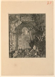 Saint-François (?) in einer Ruinenlandschaft von Jean Laurent Legeay