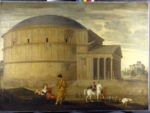 Capriccio-Ansicht des Pantheon mit dem Tempel des Vespasian