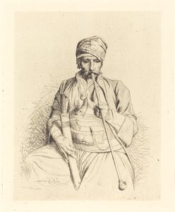 Sitzender Araber mit Pfeife von Jean Leon Gerome