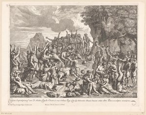 Moses schlägt Wasser aus dem Felsen von Jean Lepautre