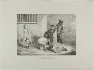 Eine gelähmte Frau, Platte 9 aus Verschiedene Motive aus dem Leben gezeichnet und auf Stein (Die englische Suite) von Jean Louis André Théodore Géricault