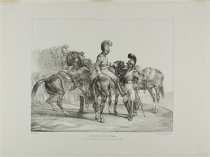 Eine Gruppe von Life Guards, Tafel 5 aus Verschiedene Motive aus dem Leben und auf Stein (Die Englische Suite)