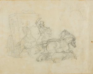 Eine von fünf Pferden gezogene Postkutsche von Jean Louis André Théodore Géricault
