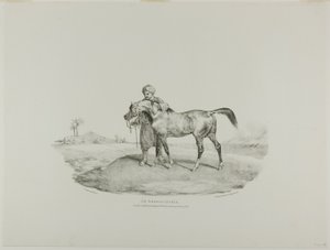 Ein arabisches Pferd, Tafel 8 aus Verschiedene Motive aus dem Leben und auf Stein gezeichnet (Die englische Suite) von Jean Louis André Théodore Géricault