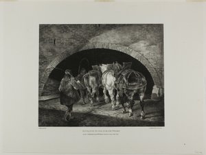 Eingang zum Adelphi Wharf, Platte 11 aus Verschiedene Motive aus dem Leben gezeichnet und auf Stein (Die englische Suite) von Jean Louis André Théodore Géricault