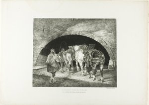 Eingang zum Adelphi Wharf, Tafel 11 aus Verschiedene Motive nach dem Leben auf Stein gezeichnet von Jean Louis André Théodore Géricault