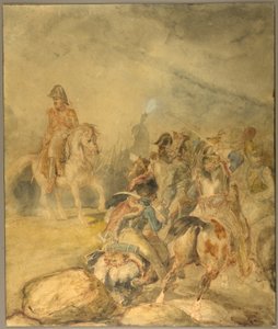 General des Ersten Kaiserreichs gibt seiner Kavallerie den Befehl zum Angriff von Jean Louis André Théodore Géricault