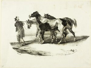 Pferde werden zum Abdecker geführt von Jean Louis André Théodore Géricault