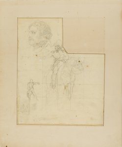 Berittener Offizier und andere Skizzen von Jean Louis André Théodore Géricault
