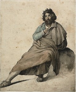 Sitzender italienischer Bauer