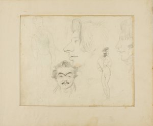 Blatt mit Karikaturen von Jean Louis André Théodore Géricault