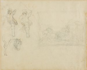 Skizzen von Postillions und einer Postkutsche von Jean Louis André Théodore Géricault