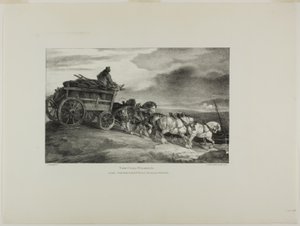 Der Kohlenwagen, Platte 7 aus Verschiedene Motive aus dem Leben und auf Stein (Die Englische Suite) von Jean Louis André Théodore Géricault
