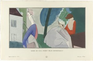 Gazette du Bon Ton, 1914 - Nr. 6, Pl. 56: Kleider von Paul Poiret nach Boussingault von Jean Louis Boussingault