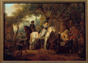 Passagierhalt. Gemälde von Jean Louis Demarne (1744-1829) von Jean Louis Demarne