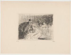 Anwalt mit Kunden vor Gericht von Jean Louis Forain (signed by artist)