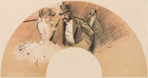 Bal Gavarni Fächer von Jean Louis Forain