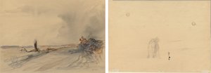 Verwüstetes Land (recto); Figuren in einer Landschaft (verso) von Jean Louis Forain