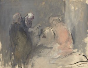 Im Krankenhaus recto Skizze für Im Krankenhaus verso, viertes Viertel 1800 oder erstes Drittel 1900