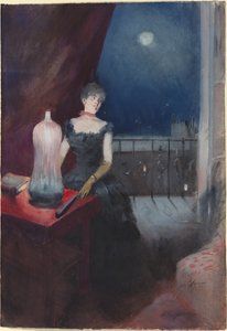 Stehende Frau mit einem Fächer, wahrscheinlich 1880-1890 von Jean Louis Forain