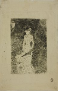 Spazierende Frau mit Regenschirm