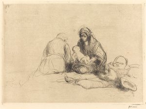 Die Rast auf der Flucht nach Ägypten von Jean Louis Forain