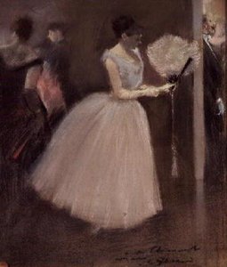 Frau in Weiß mit einem Fächer, ca. 1884 von Jean Louis Forain