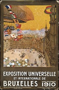 Welt- und Internationale Ausstellung in Brüssel, Plakat von Jean Malvaux. Chromolithographie von Jean Malvaux
