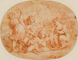 Allegorische Szene mit streitenden Kindern von Jean Marc Nattier