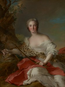 Porträt von Madame Bonnier de la Mosson als Diana (Constance-Gabrielle-Magdeleine du Monciel de Lauraille) von Jean Marc Nattier