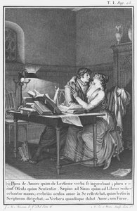 Heloise und Abelard in ihrem Arbeitszimmer, Illustration aus 