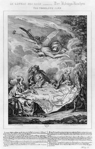 Die Troelfth-Kuchen, erste Teilung Polens am 26. September 1772, graviert von Noel Le Mire (1724-1800)