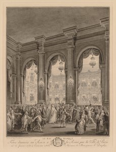 Maskenball im Hôtel de Ville, 23. Januar 1782 von Jean Michel the Younger Moreau