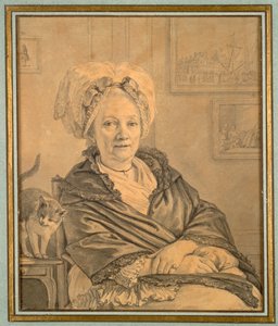 Sitzende Frau mit einer Katze, ca. 1776 von Jean Michel the Younger Moreau