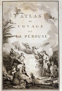 Titelseite von „Atlas du voyage de La Perouse“ (Jean-Francois Galaup, Comte de La Perouse) von Jean Michel the Younger Moreau