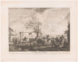 Ringstechen bei einem Dorfgasthof (Serientitel) von Jean Moyreau