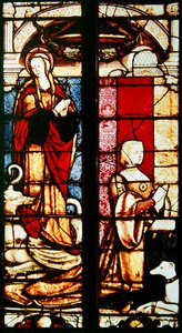 Porträt der Stifterin Margarete von Österreich und ihrer Schutzheiligen, der Heiligen Margarete, 1527-29